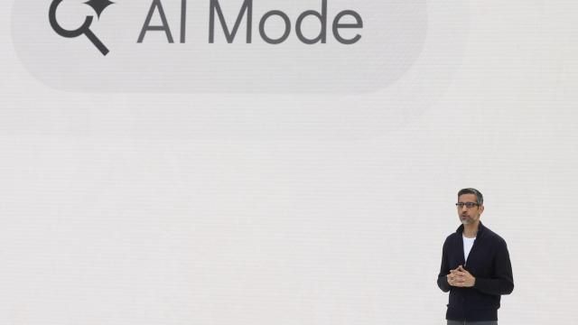 Alphabet CEO Sundar Pichai speaks at a Google I/O event in Mountain View, Calif., Tuesday, May 20, 2025. (AP Photo/Jeff Chiu)