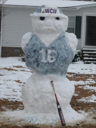 WCU Baseball Player Snowman