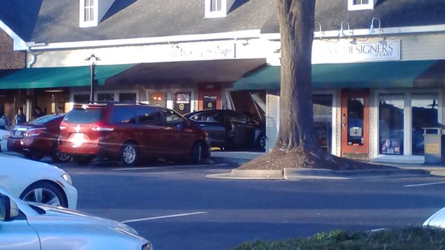 Car plows into Cary bakery