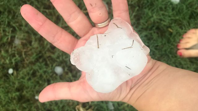 Huge hail pelts Willow Springs Friday evening