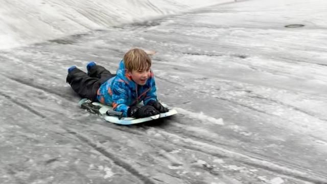 Out playing in the snow &amp; sleet today before it disappears…