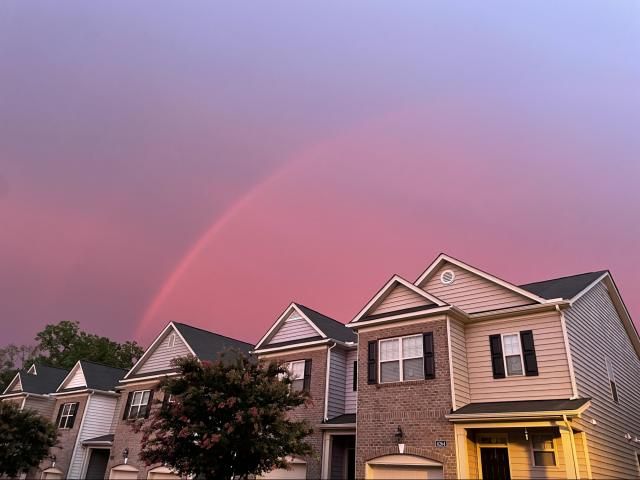 Rare 'pink rainbow' appears over Raleigh