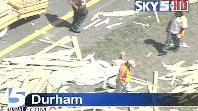 Tractor-Trailer Loses Load on I-85 in Durham
