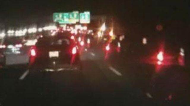 Viewer video: Traffic backed up on I-40