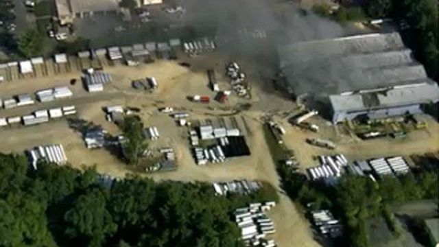 Fire burns west Raleigh construction plant