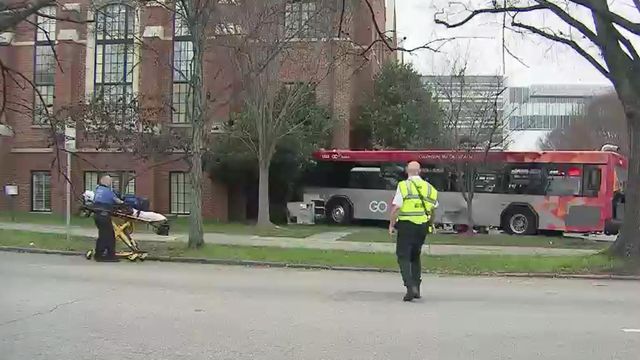 Car, bus crash snarls traffic in downtown Raleigh