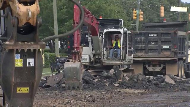 Water main break closes portion of Six Forks Road