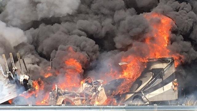 Fiery tractor-trailer crash shuts down I-95, leads to evacuations