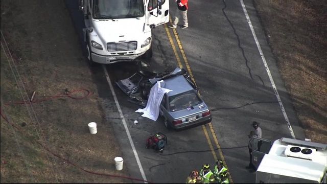 Raw Video: Wreck in Wake County on Old Stage Road