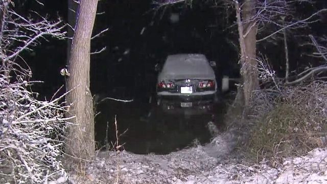 Icy roads cause Nash County driver to wind up in creek