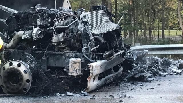 Driver survives tractor trailer crash, explosion on I-95 near Rocky Mount