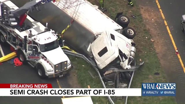 Truck flips, closes I-85 in Orange Co.