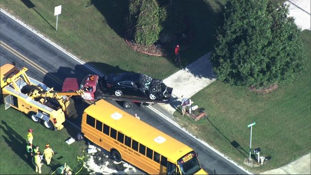 Officials respond to crash involving school bus in Benson
