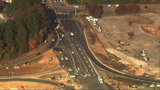 Sky 5 flies over new 440 interchange design on Western Boulevard