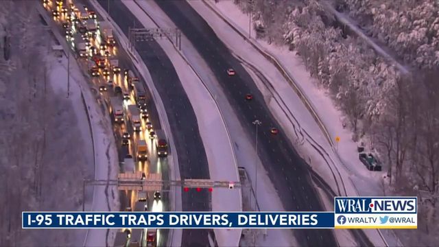 Snow strands drivers, deliveries along I-95 in Virginia
