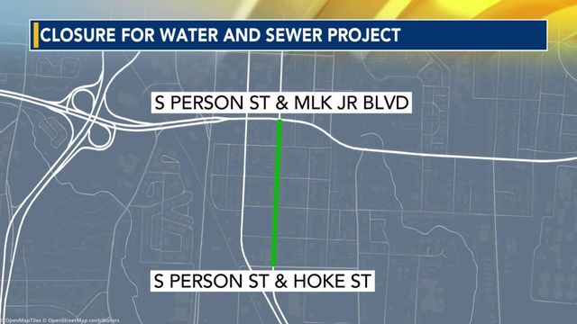 Water, sewer project closing major Raleigh route