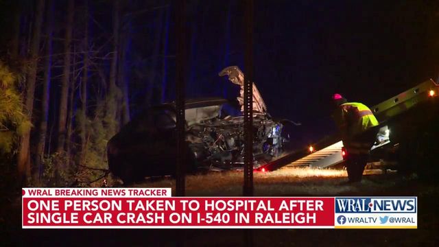 One hospitalized in early-morning crash on I-540