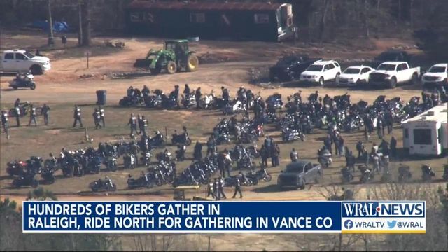 Hundreds of motorcyclists gather in Raleigh, ride to gathering 