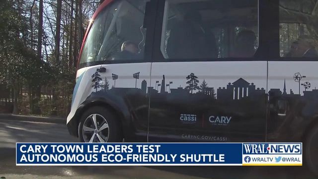 Cary town leaders test autonomous, eco-friendly shuttle