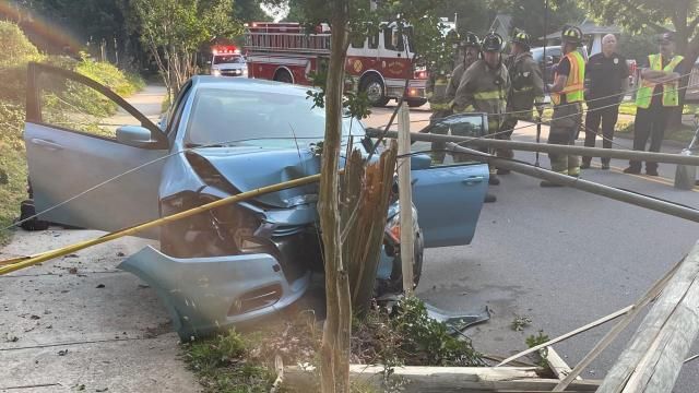 South Main Street in Wake Forest reopens after car crashes into utility ...