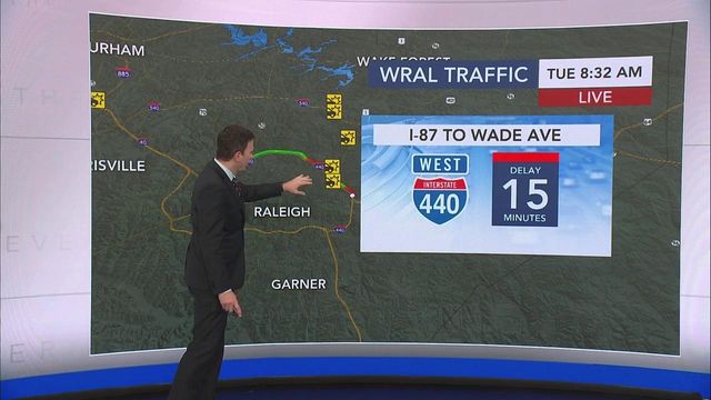 Right shoulder closed on I-440 West between Wake Forest Road and Six Forks Road due to crash