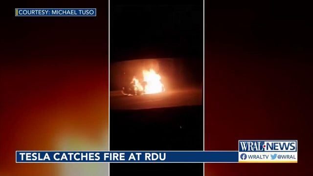 No injuries, major backups from Tesla fire at RDU