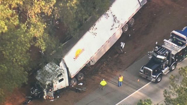 Rest stop on I-95 closed due to overturned tractor-trailer in Nash County