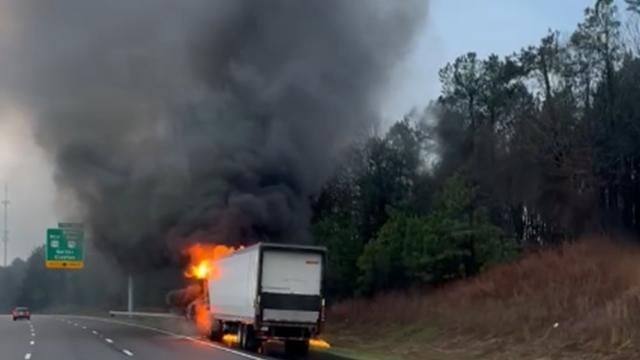 Tractor-trailer fire causes delays on I-40 East at US 70 in Garner