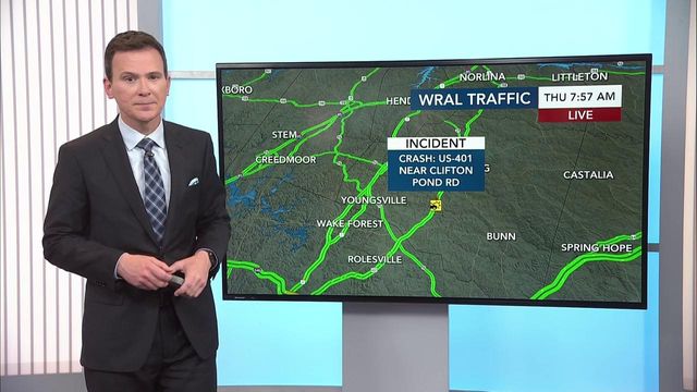 Overturned vehicle causes traffic delays on NC-540 during rainy morning commute