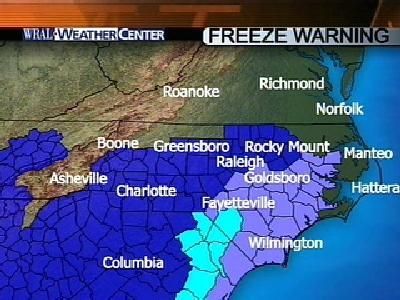 Freeze Warning, Frost Advisory Issued For Central N.C.