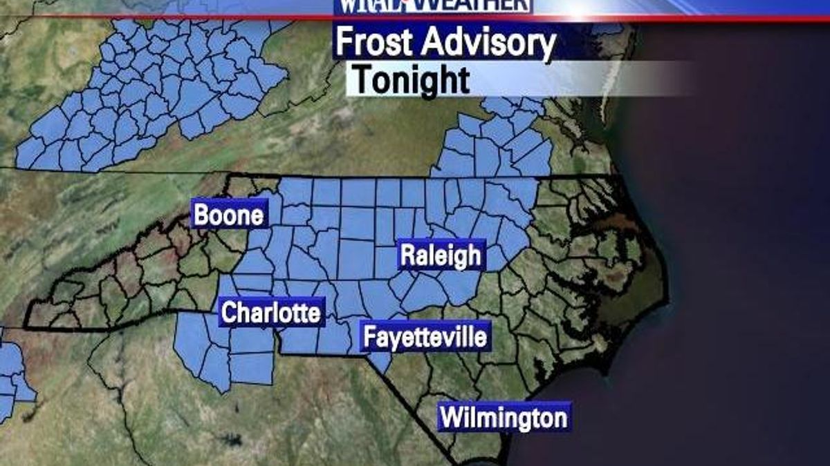 Frost advisory Oct. 19-20