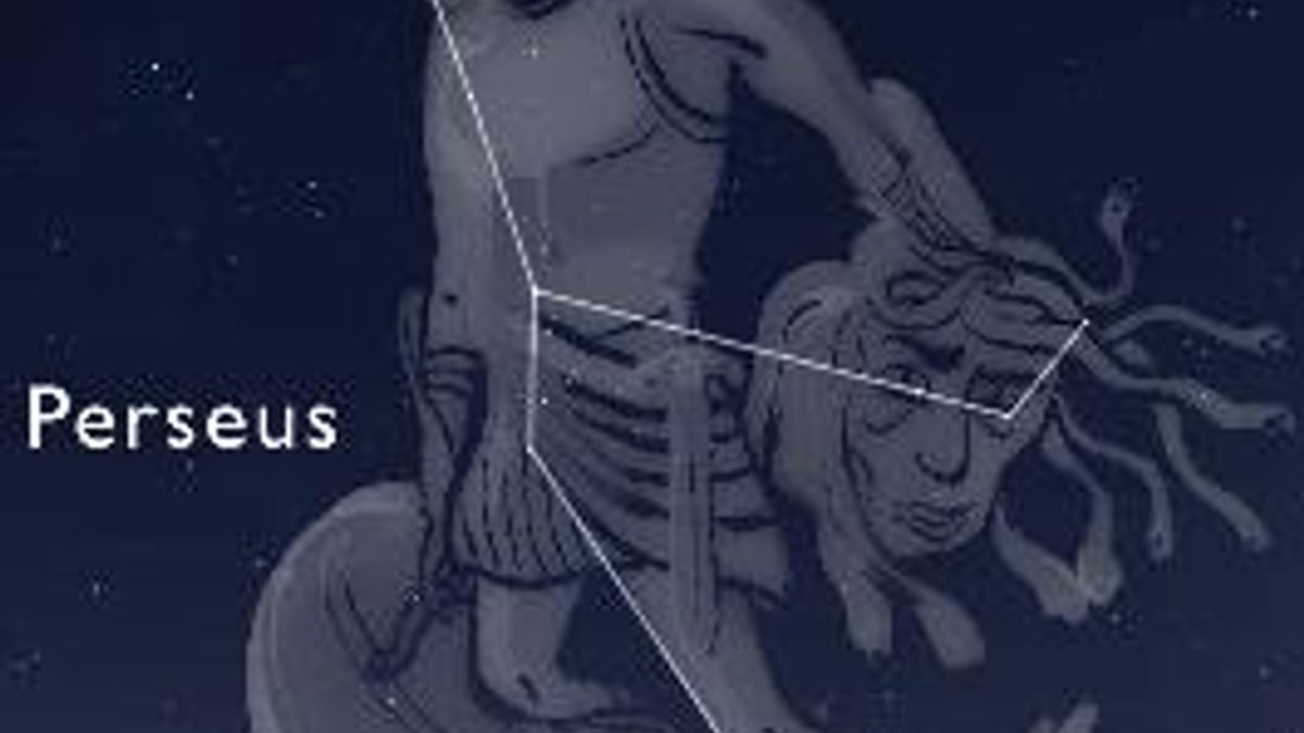 Perseid meteors appear to radiate away from the constellation Perseus. (Image from Stellarium)