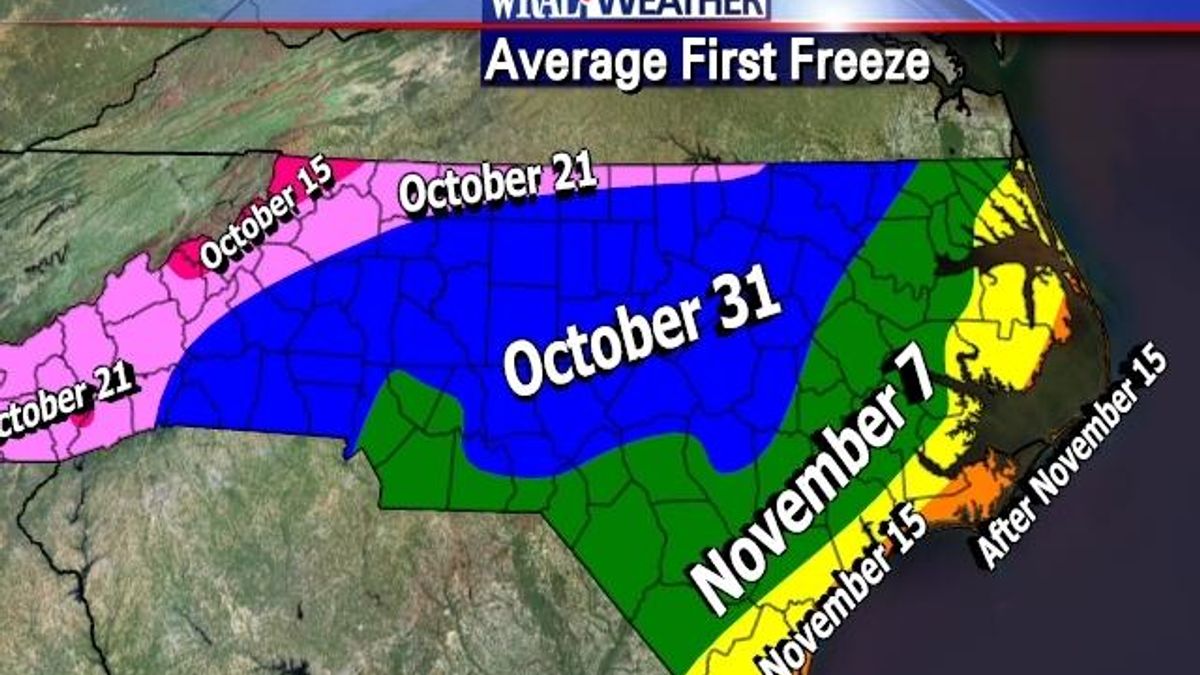 Average first freeze