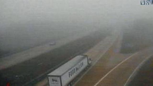 Raw: Fog makes Fayetteville commute tough