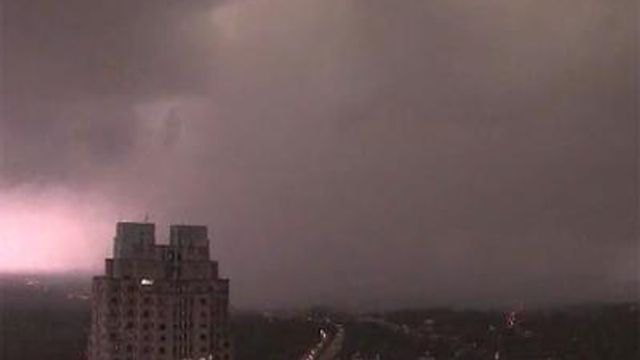 Time-lapse video: Tornado approaches downtown Raleigh