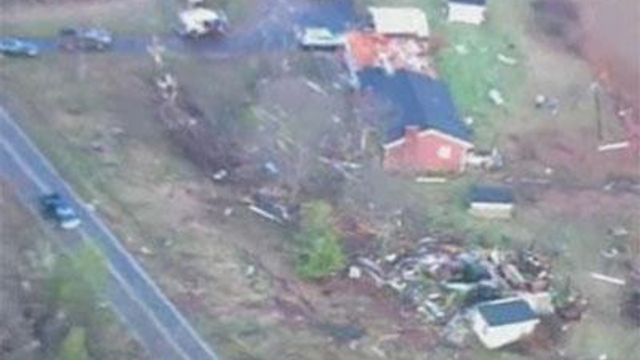 Aerial: Storm damage in western NC