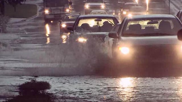 Heavy rainfall makes roads dangerous