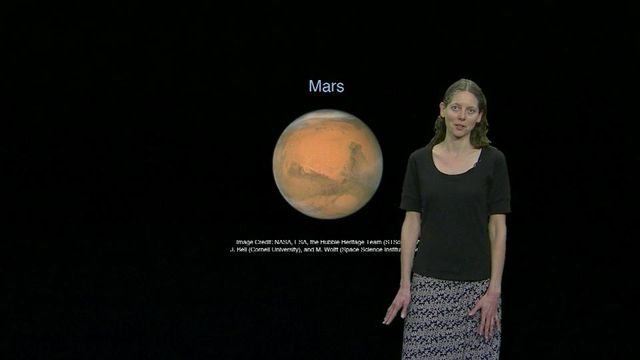 Mars low, visible in autumn sky
