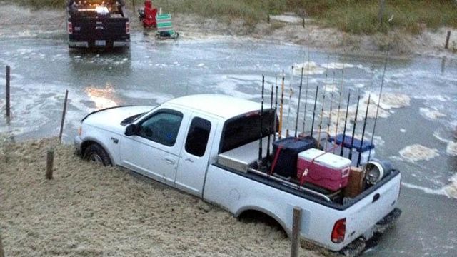 Fishermen withstand Sandy on NC island