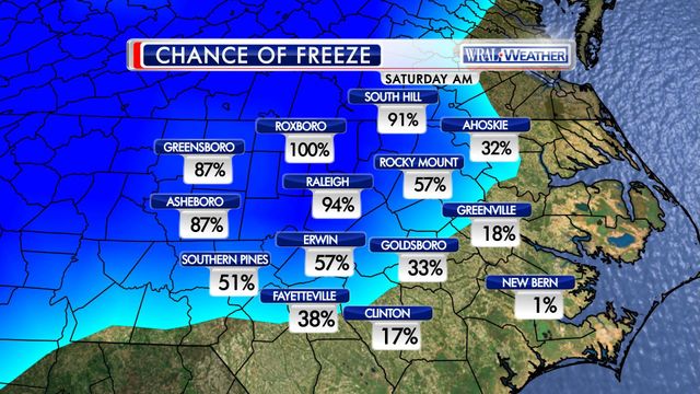 Freeze likely Saturday morning