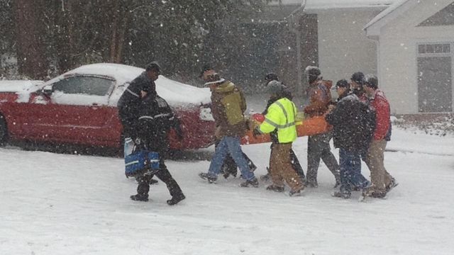 Helping others during the snowstorm