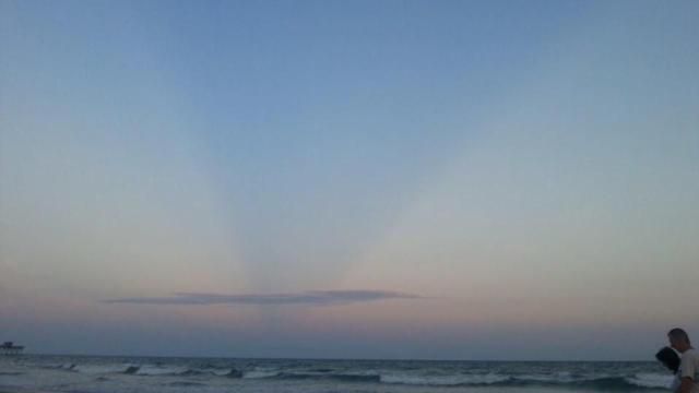 Emerald Isle crepuscular rays