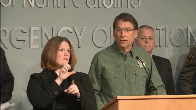 Gov. McCrory outlines state's winter storm preparations