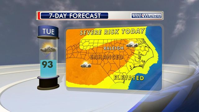 Storms a threat again Tuesday afternoon, evening