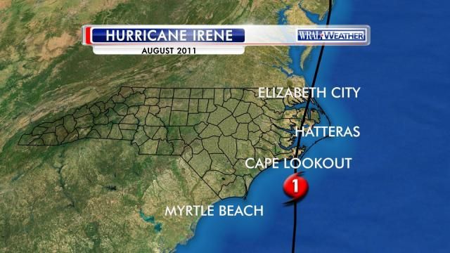 Path of Hurricane Irene, Aug. 2011