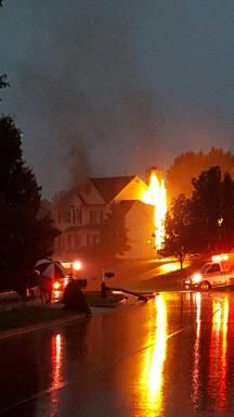 Lightning damages Apex home