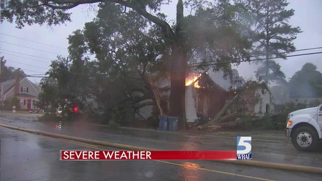 Severe storms cause damage in central North Carolina
