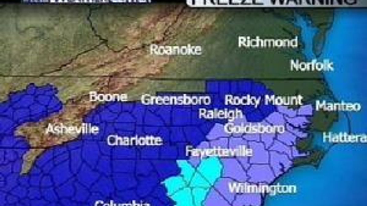 hard freeze warning frost temperature