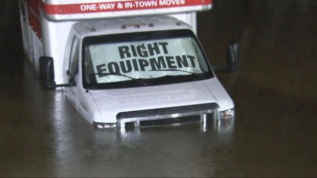 Rain floods portions of Capital Boulevard