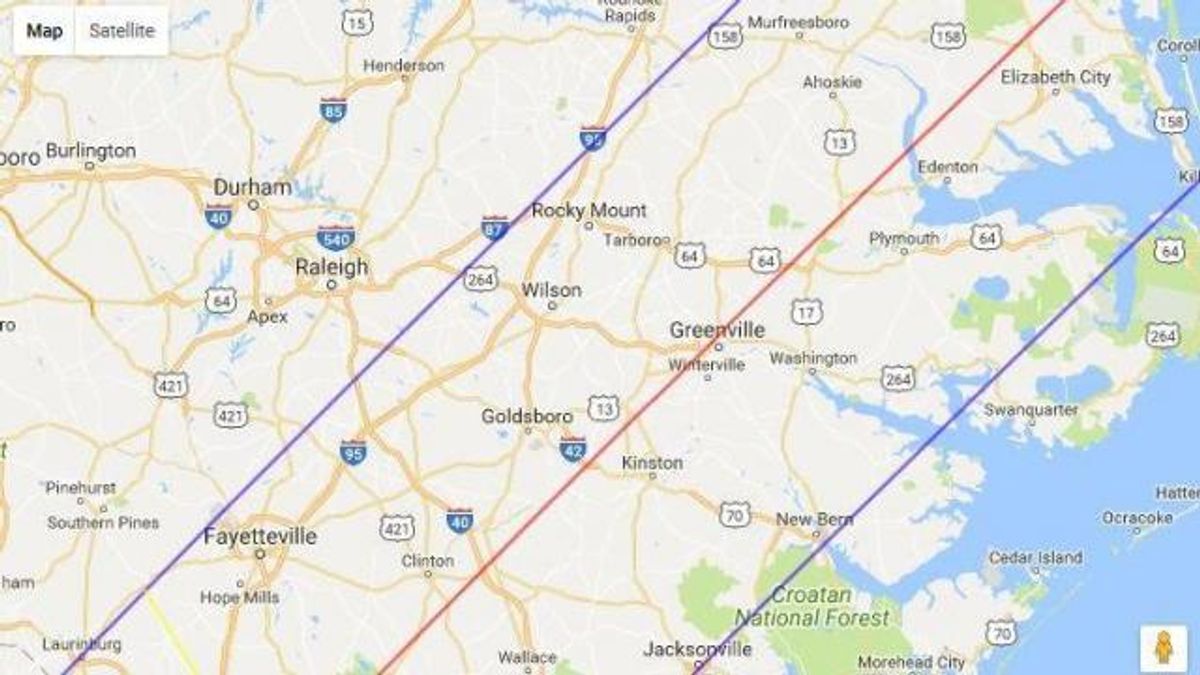 March 1970 eclipse path close